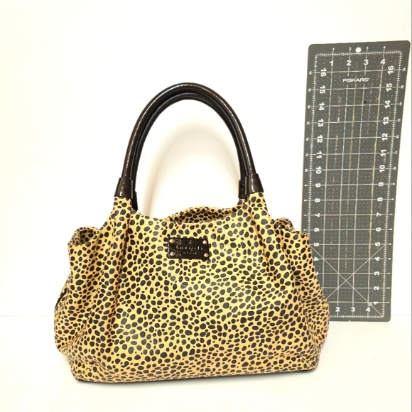 Kate Spade Vintage Shoulder Bag Animal Print Patent Leather Straps Red Interior - Picture 7 of 13